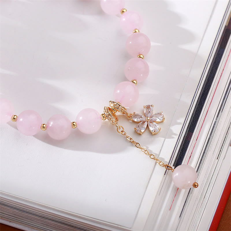 KarmaRipple's Authentic Pink Gemstone Plum Blossom Love Bracelet p3
