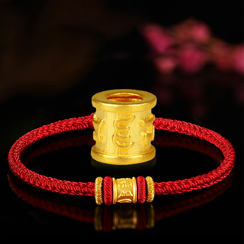 KarmaRipple's Tibet 999 Gold Om Mani Padme Hum Engraved Protection?Lucky Bead Bracelet p7