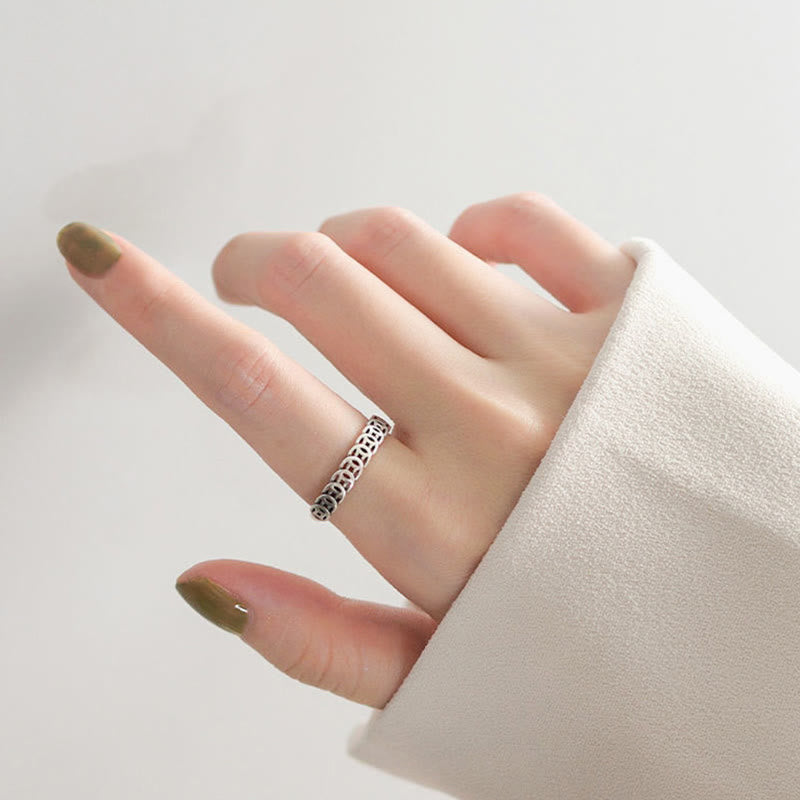 KarmaRipple's Vintage Bronze Coin Design Fortune Adjustable Ring p9