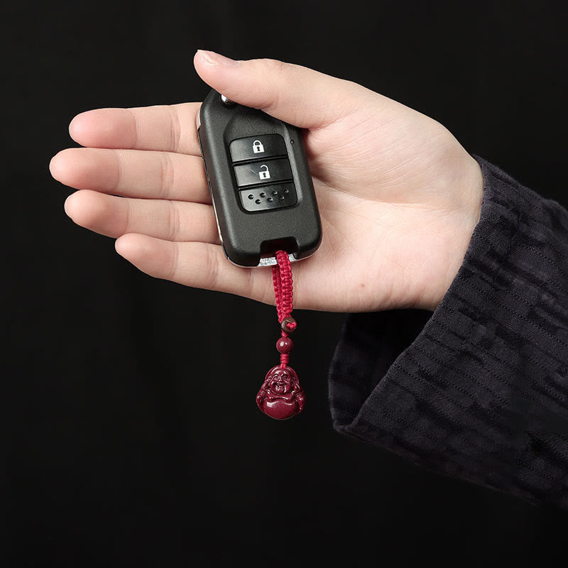 KarmaRipple's Laughing Buddha Cinnabar Blessing Pendant Necklace Phone Hanging Decoration Key Chain p9