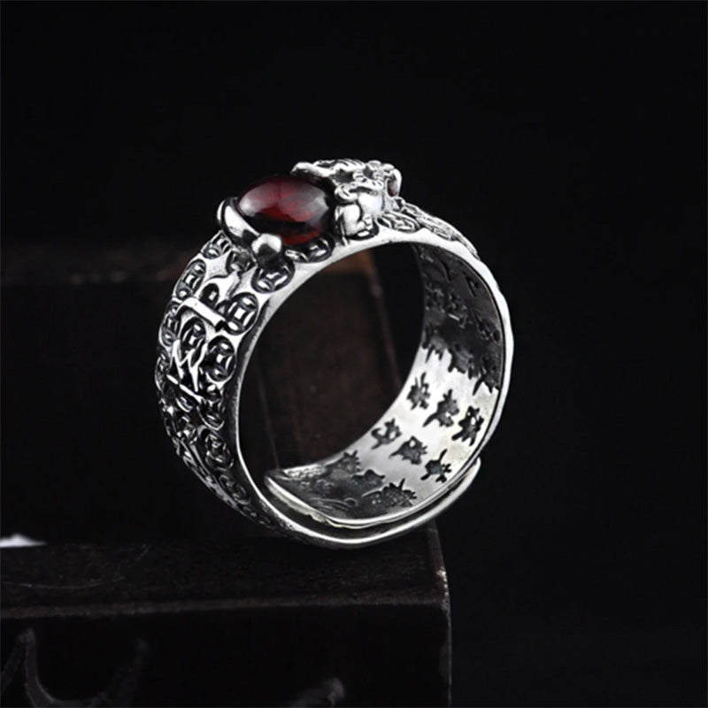 KarmaRipple's FengShui PiXiu Red Garnet Wealth Ring p3
