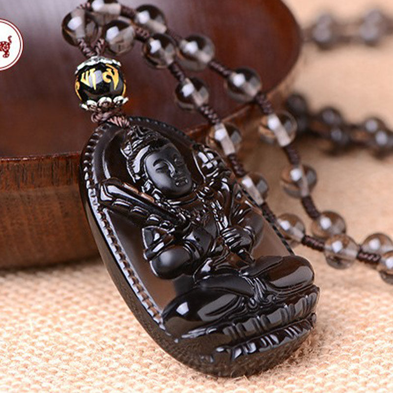 KarmaRipple's Chinese Zodiac Obsidian Protection Pendant p17