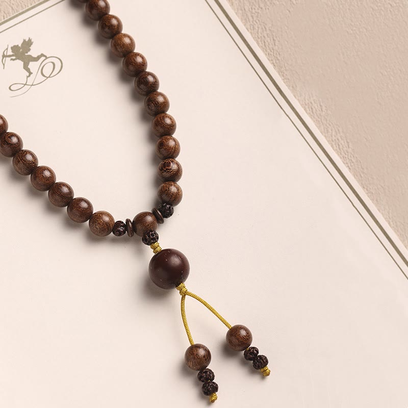 KarmaRipple's Sandalwood Small Leaf Red Sandalwood Bodhi Seed Purification Double Wrap Bracelet p16