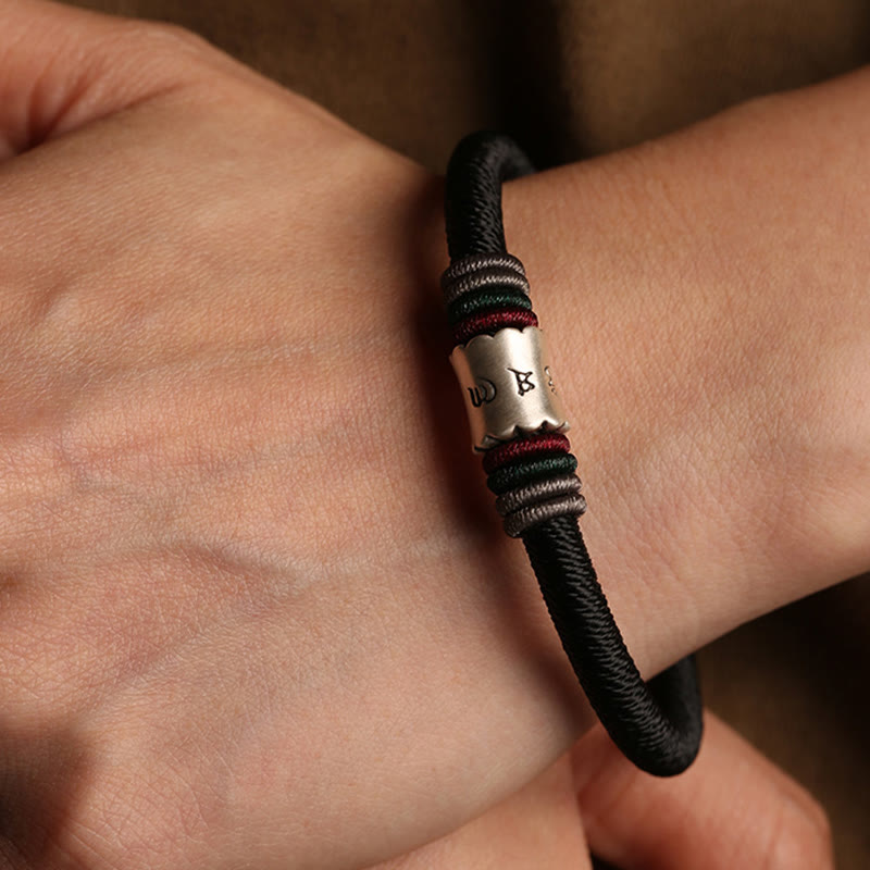 KarmaRipple's 999 Sterling Silver Om Mani Padme Hum Peace Magnetic Buckle Bracelet p10