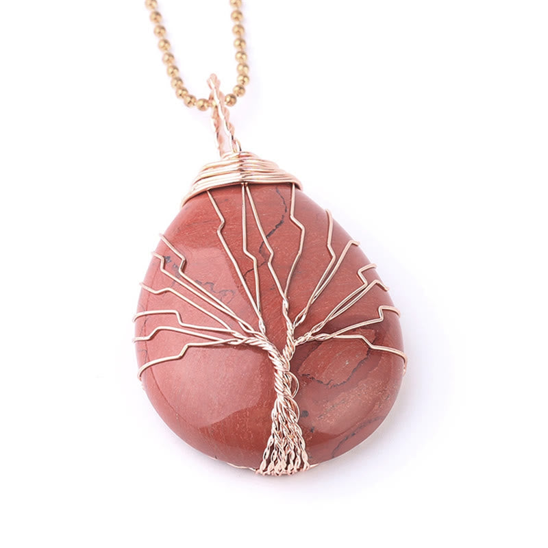 KarmaRipple's Authentic Quartz Gemstone Tree Of Life Balancing Energy Pendant Necklace p51