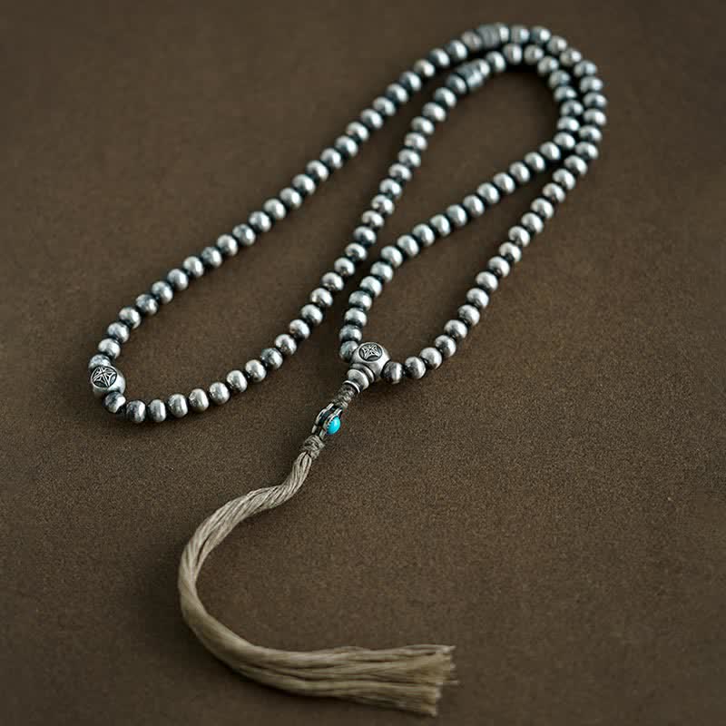 KarmaRipple's 108 Mala Beadwork 925 Sterling Silver Red Agate Turquoise Confidence Talisman Bracelet p13