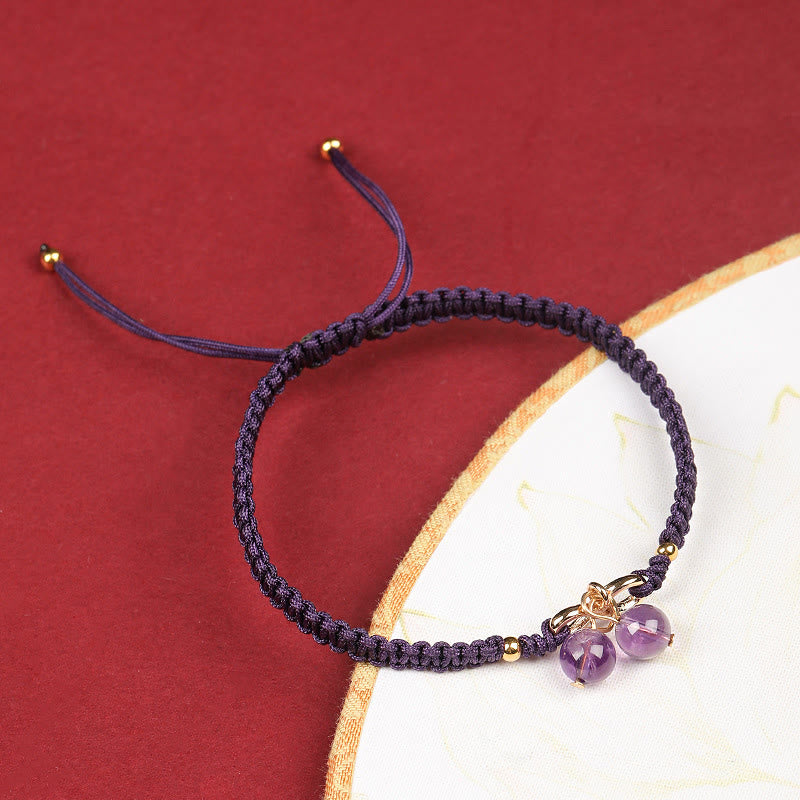 KarmaRipple's Authentic Strawberry Quartz Amethyst Green Phantom Bead Positive Bracelet p23