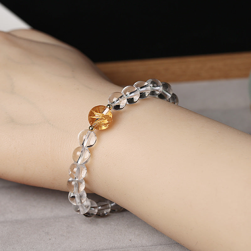 KarmaRipple's Authentic Black Obsidian Ivory Gemstone Black Onyx Dragon Strength Bracelet p12