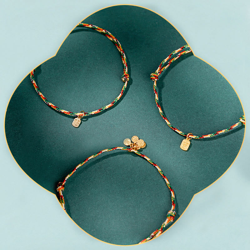 KarmaRipple's Auspicious Fu Character Peace And Joy Fortune Handmade Multicolored Child Adult Bracelet p15