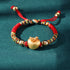 999 Sterling Silver Plated Gold Apple / Colorful Rope(Bracelet Size 12+4cm)