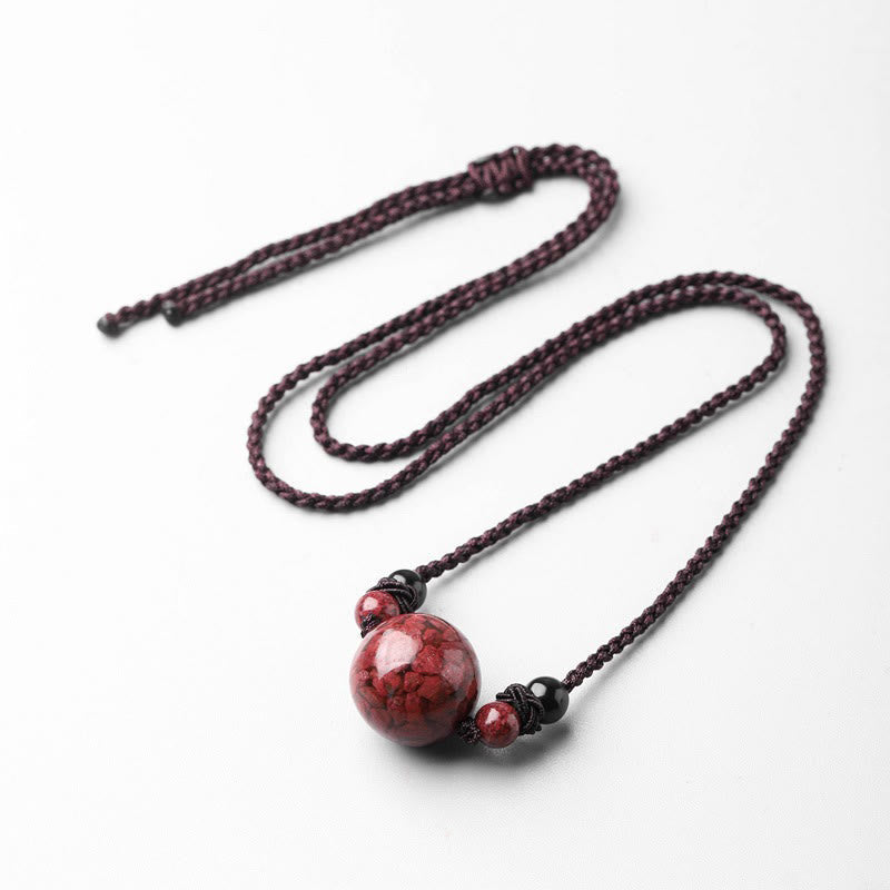 KarmaRipple's Authentic Cinnabar Stones Bead Blessing Pendant Necklace p8