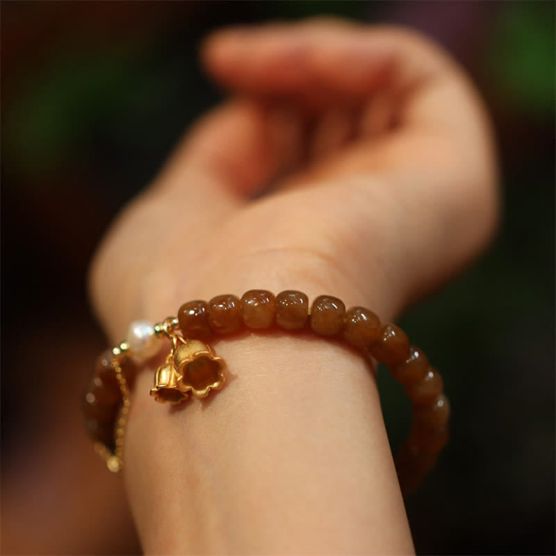 KarmaRipple's 925 Sterling Silver Authentic Hetian Jade Lily Of The Valley Talisman Bracelet p6