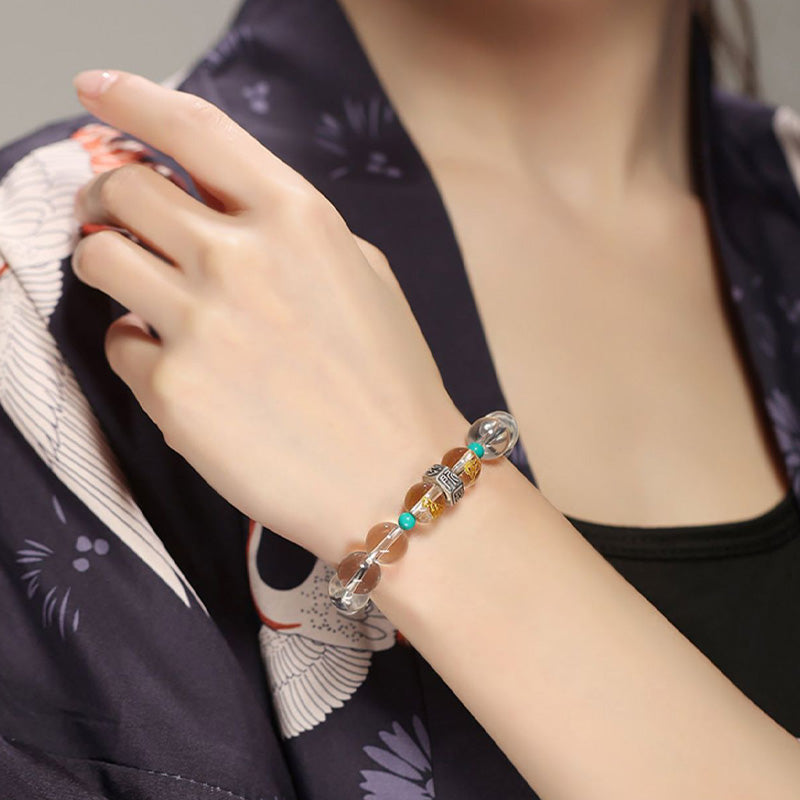 KarmaRipple's 925 Sterling Silver Chinese Zodiac Natal Buddha'spicious Groups Ivory Gemstone Hetian Jade Balancing Bracelet p10