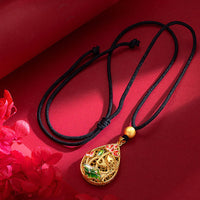 KarmaRipple's Koi Fish Lotus Flower Leaf Bronze Fortune Pendant Necklace