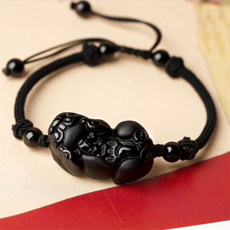 KarmaRipple's Authentic Obsidian Amethyst Citrine PiXiu Cooper Coin Wealth Bracelet p10