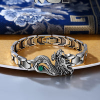 KarmaRipple's Vintage Dragon Pattern Engraved Success Bracelet