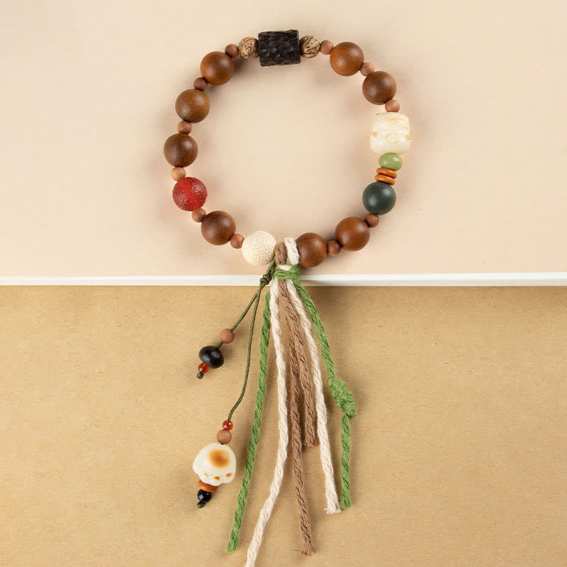 KarmaRipple's Lightning Strike Wood Bodhi Seed Cat Paw Claw Auspiciousness Protection Tassel Bracelet p6