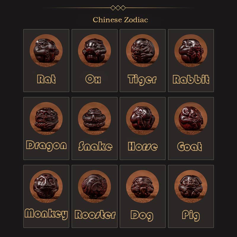 KarmaRipple's Chinese Zodiac Engraved Small Leaf Red Sandalwood Protection Bracelet p14