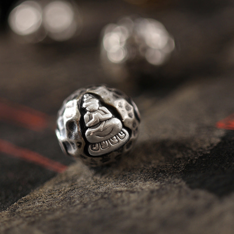 KarmaRipple's 999 Sterling Silver Green Sandalwood Small Leaf Red Sandalwood Buddha Cure Bracelet p8