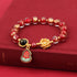 8mm Red Liuli Glass Bracelet(Wrist Circumference 14-16cm)