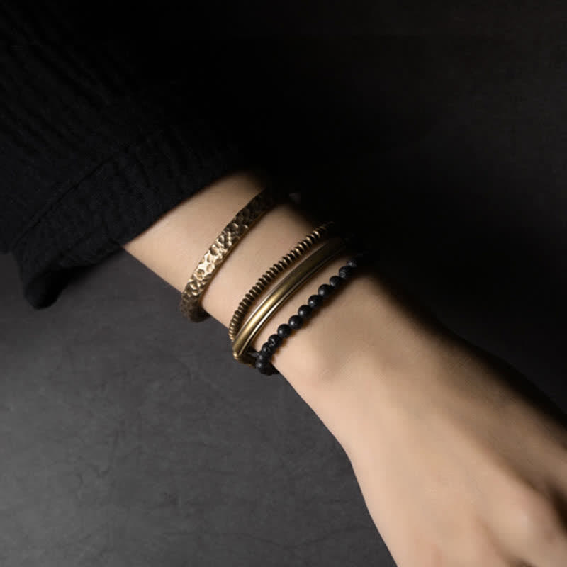 KarmaRipple's Vintage Lava Rock Bronze Support Bracelet p3