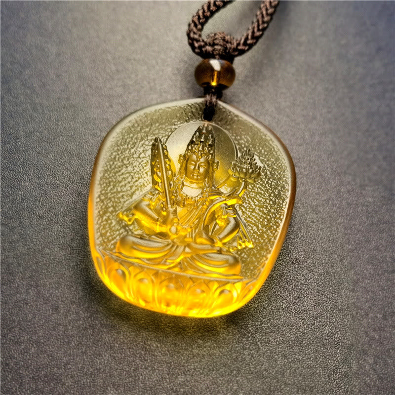 KarmaRipple's Chinese Zodiac Natal Buddha Blessing Liuli Gemstone Compassion Pendant Necklace p7
