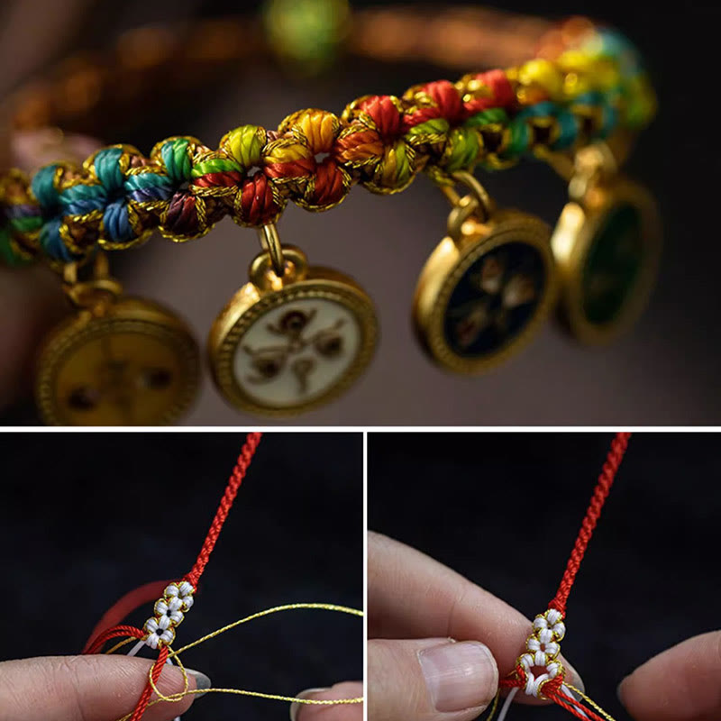 KarmaRipple's Tibetan Colorful Rope Five God Of Wealth Fortune Braid Bracelet p6