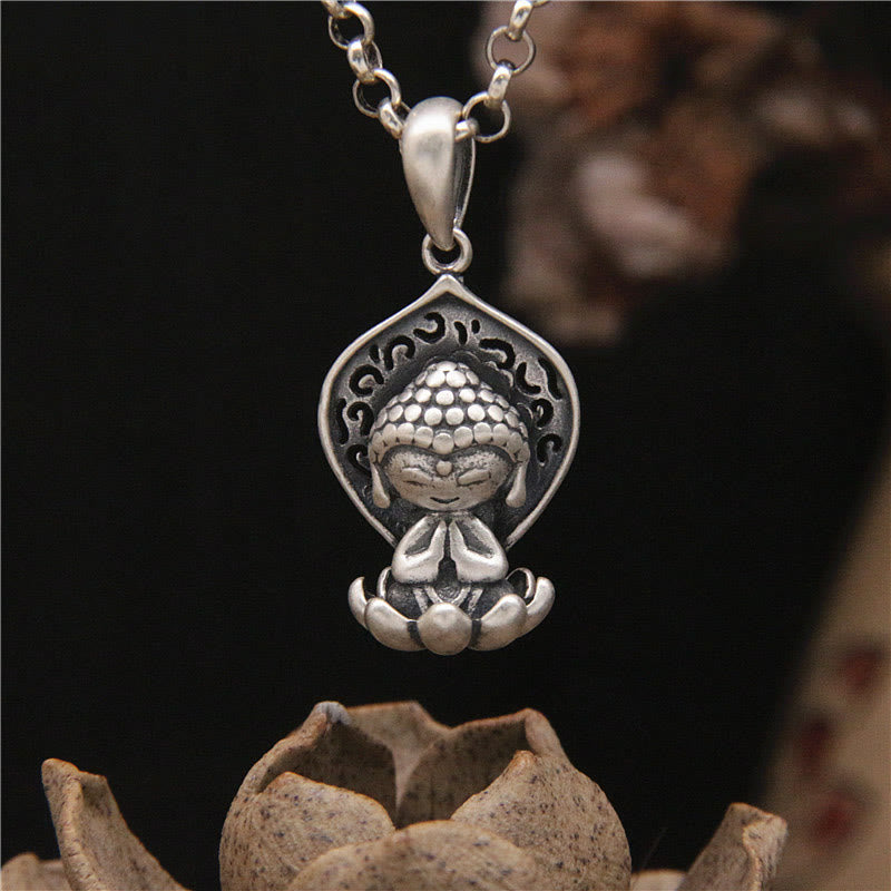 KarmaRipple's 999 Sterling Silver Meditation Buddha Lotus Serenity Pendant Necklace p11