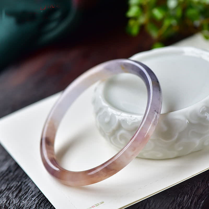 KarmaRipple's Purple Golden Silk Jade Wealth Bracelet Bangle p14