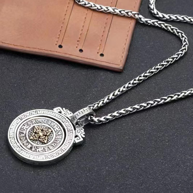 KarmaRipple's Tibetan Om Mani Padme Hum Double Dorje Vajra Rotatable Purity Peace Pendant Necklace p13
