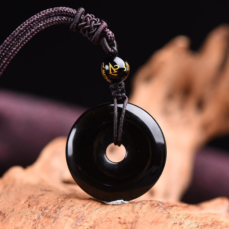 KarmaRipple's Tibetan Obsidian Protection Pendant p15