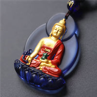 KarmaRipple's Tibet Medicine Buddha Liuli Gemstone Compassion Pendant Necklace