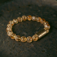 KarmaRipple's Authentic Citrine Gemstone Brass Bead Protection Bracelet