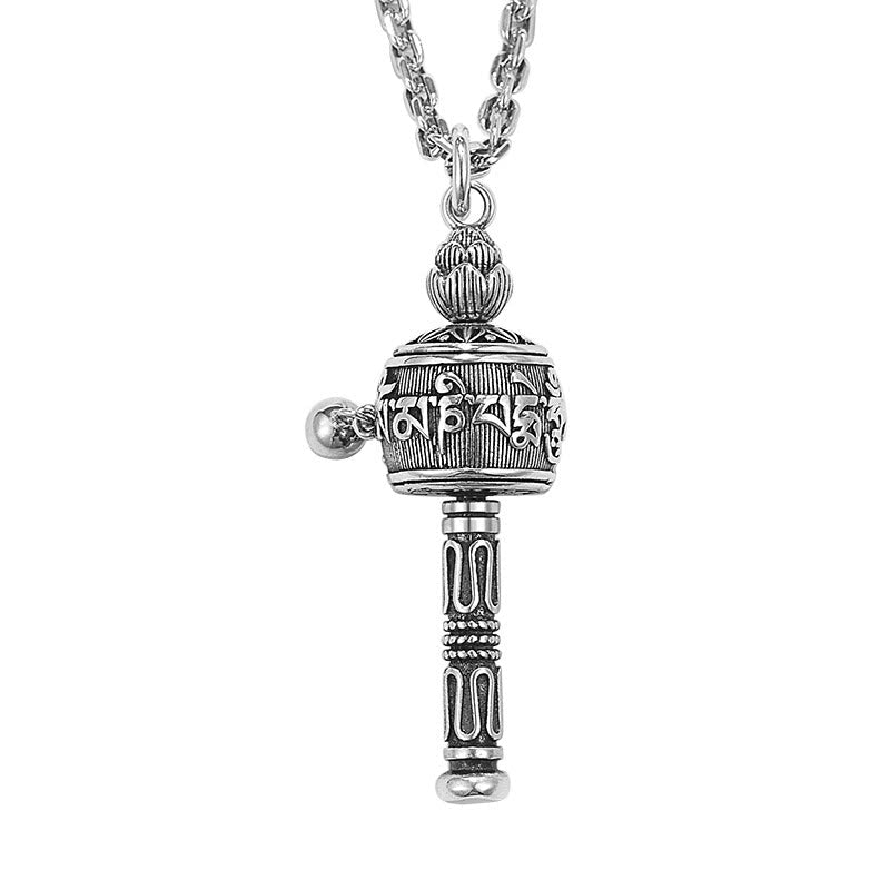 KarmaRipple's Tibetan Om Mani Padme Hum Prayer Wheel Lotus Wisdom Rotatable Pendant Necklace p7
