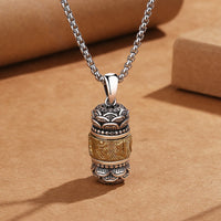 KarmaRipple's Tibet Om Mani Padme Hum Carved Wisdom Purity Chain Leather Rope Pendant Necklace