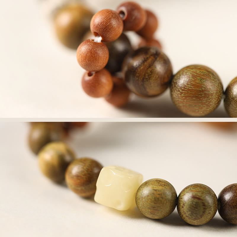 KarmaRipple's Green Sandalwood Ebony Wood Cat Peace Soothing Bracelet p5