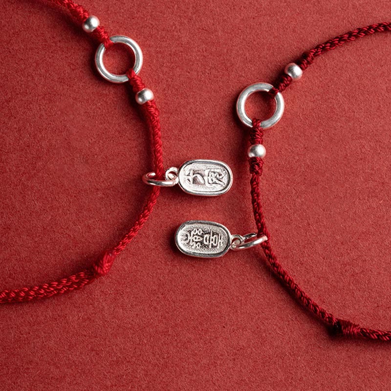 KarmaRipple's 925 Sterling Silver Fortunate Fortune Peace Joy Lotus Peace Buckle Red String Bracelet p16