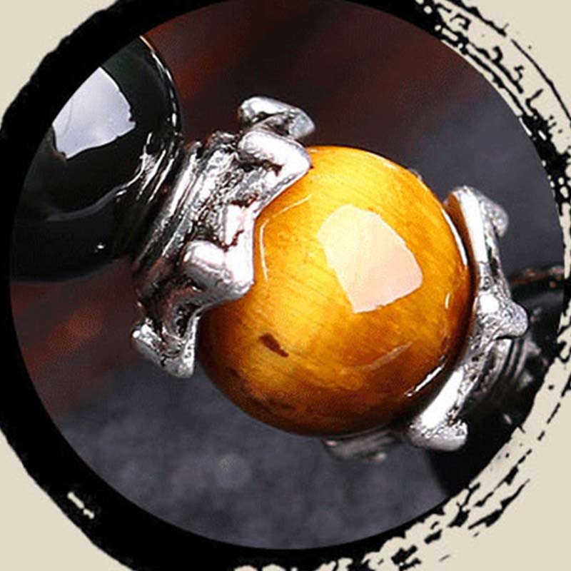 KarmaRipple's Chinese Zodiac 108 Beadwork Black Obsidian Tiger Eye Fortune Mala Bracelet p7