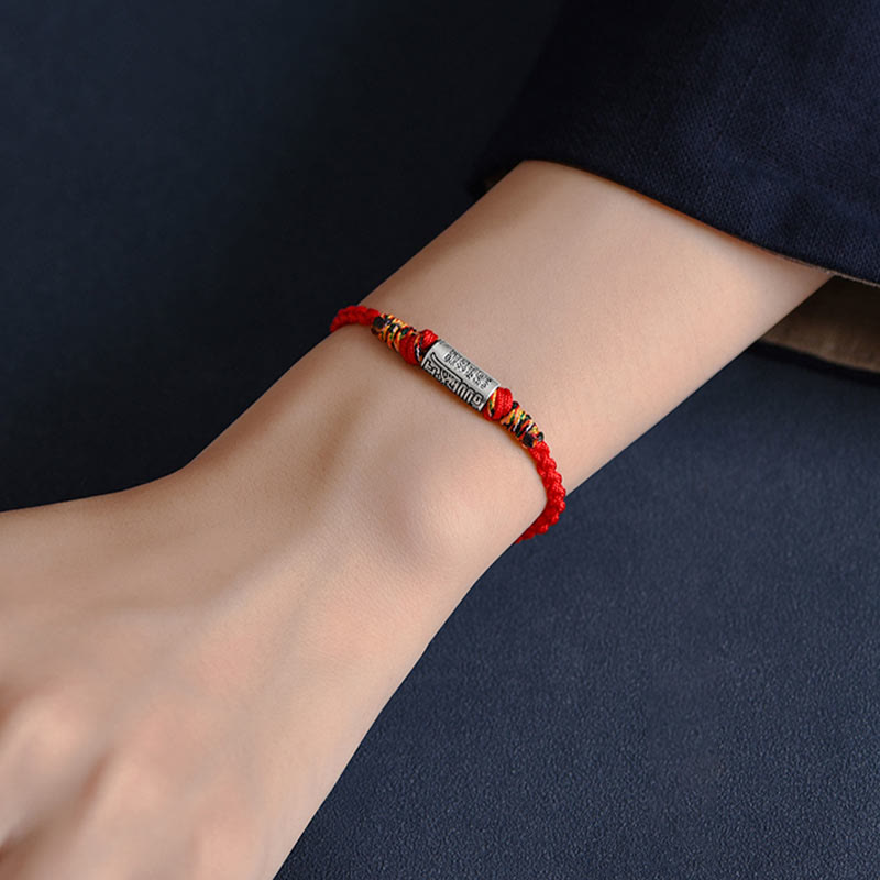 KarmaRipple's Handcrafted 925 Sterling Silver Everything Goes Well Design Protection Strength Bracelet Anklet ( p12