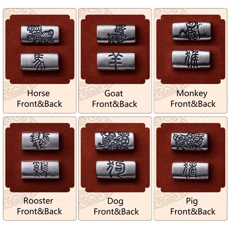 KarmaRipple's 925 Sterling Silver 12 Chinese Zodiac Cinnabar String Bracelet p28