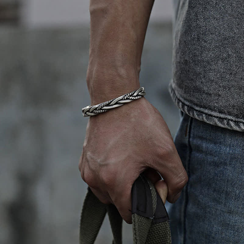 KarmaRipple's Viking Style Twisted Woven Pattern Bronze Balance Bracelet p11