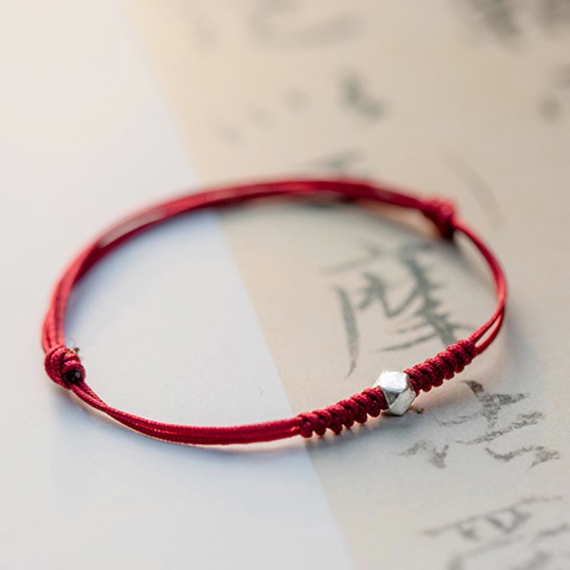 KarmaRipple's 925 Sterling Silver Fortune Bead Protection Red String Woven Bracelet p7