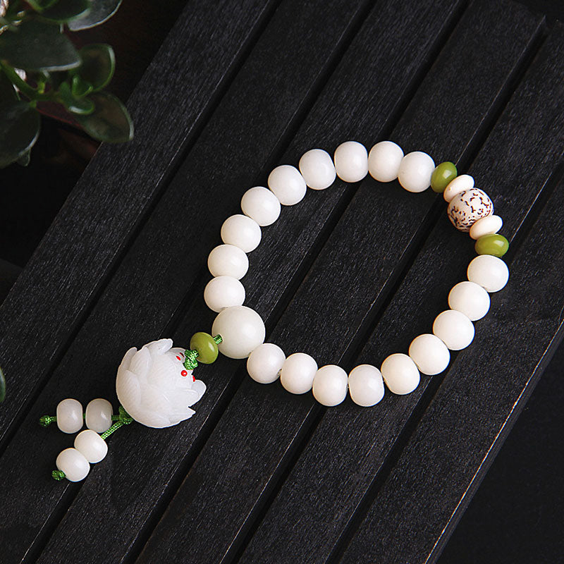 KarmaRipple's Lotus Authentic Ivory Bodhi Seed Fortune Bracelet p8