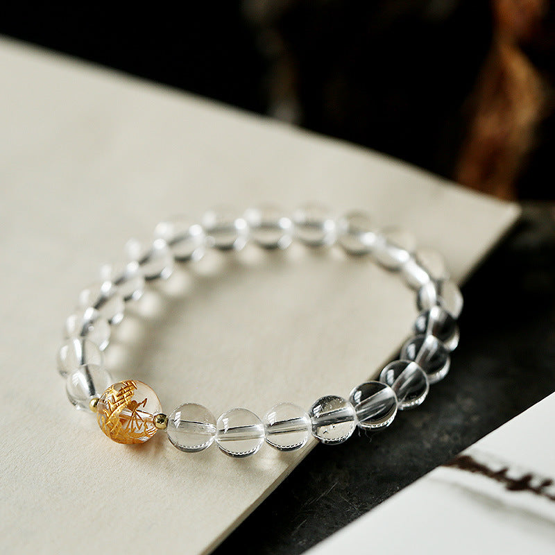 KarmaRipple's Authentic Black Obsidian Ivory Gemstone Black Onyx Dragon Strength Bracelet p11