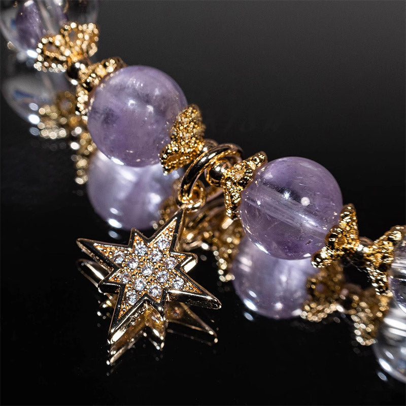 KarmaRipple's Authentic Amethyst Inner Peace Balancing Star Talisman Bracelet p4