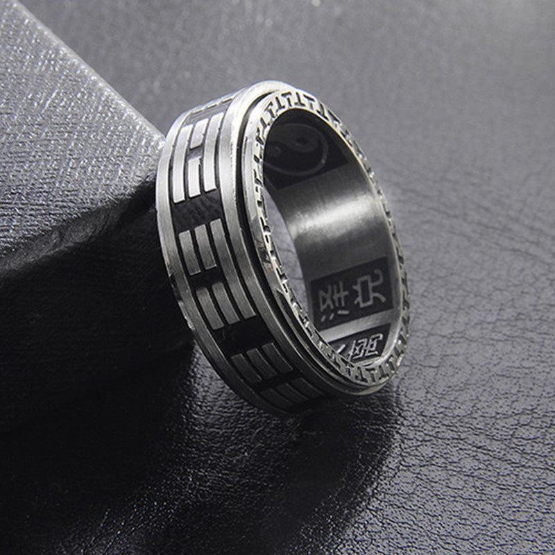 KarmaRipple's Bagua Yin Yang Titanium Steel Balance Rotatable Ring p11