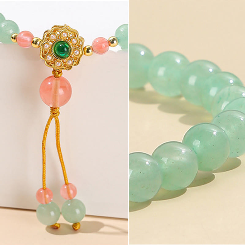 KarmaRipple's Green Aventurine Fortune Bead Tassel Bracelet p9