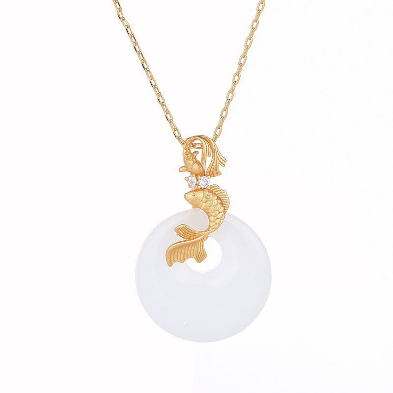 KarmaRipple's Ivory Jade Koi Fish Wealth Prosperity Pendant Necklace p6
