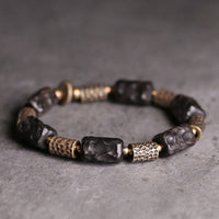 KarmaRipple's Tibetan Ebony Wood Bronze Calm Peace Bracelet