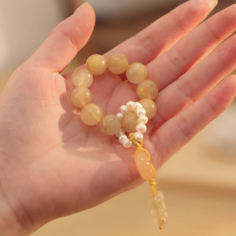 KarmaRipple's Citrine Peace Buckle Prosperity Happiness Wrist Mala p3